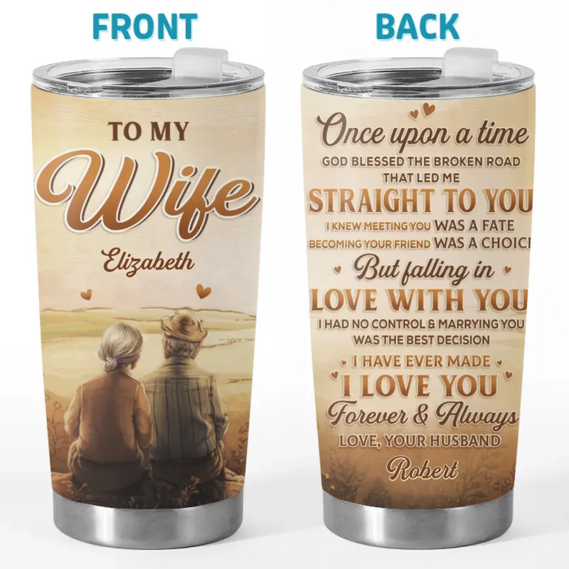 Steady Hearts, Unshaken Love - Couple Personalized Custom Tumbler - Gift For Husband Wife, Anniversary