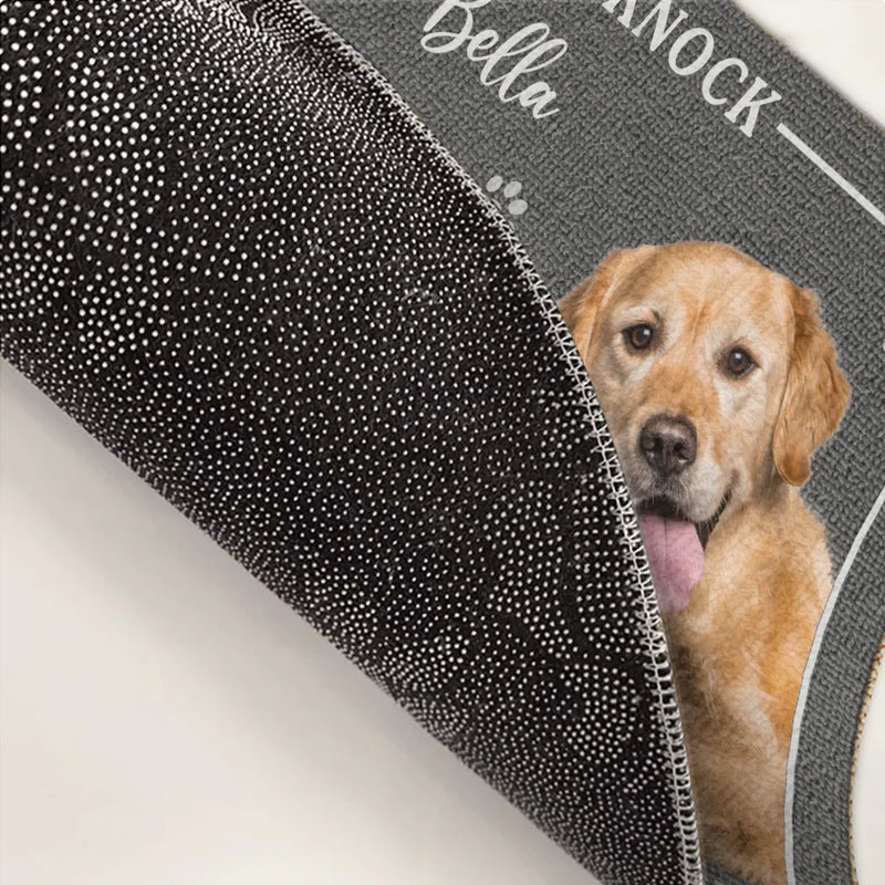 Custom Photo We Know You’re Here, So No Need To Knock - Dog & Cat Personalized Custom Home Decor Decorative Mat - House Warming Gift For Pet Owners, Pet Lovers