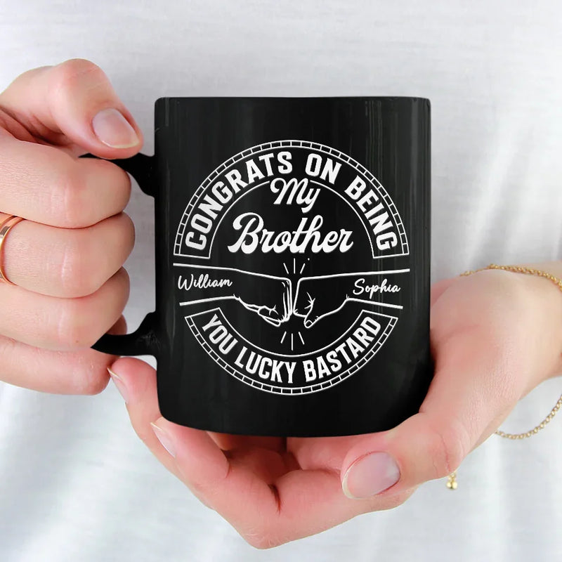 Love Makes A Family - Family Personalized Custom Black Mug - Gift For Family Members