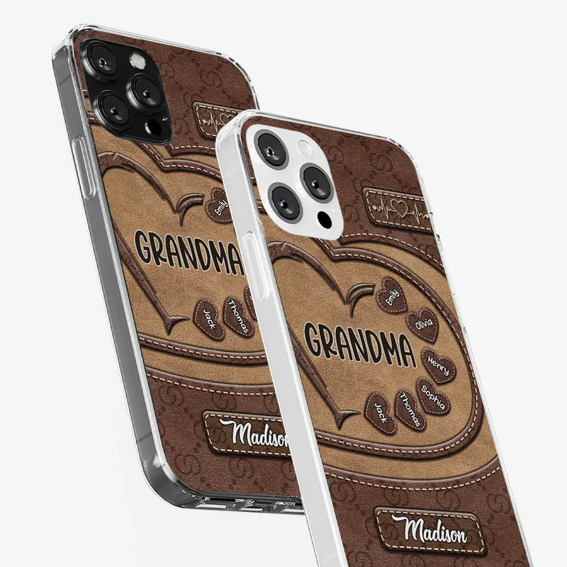Rooted In Love, Growing Together - Family Personalized Custom Clear Phone Case - Gift For Mom, Grandma