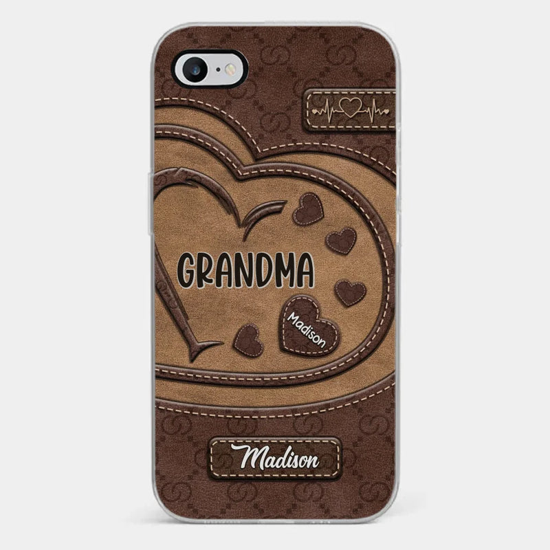 Rooted In Love, Growing Together - Family Personalized Custom Clear Phone Case - Gift For Mom, Grandma