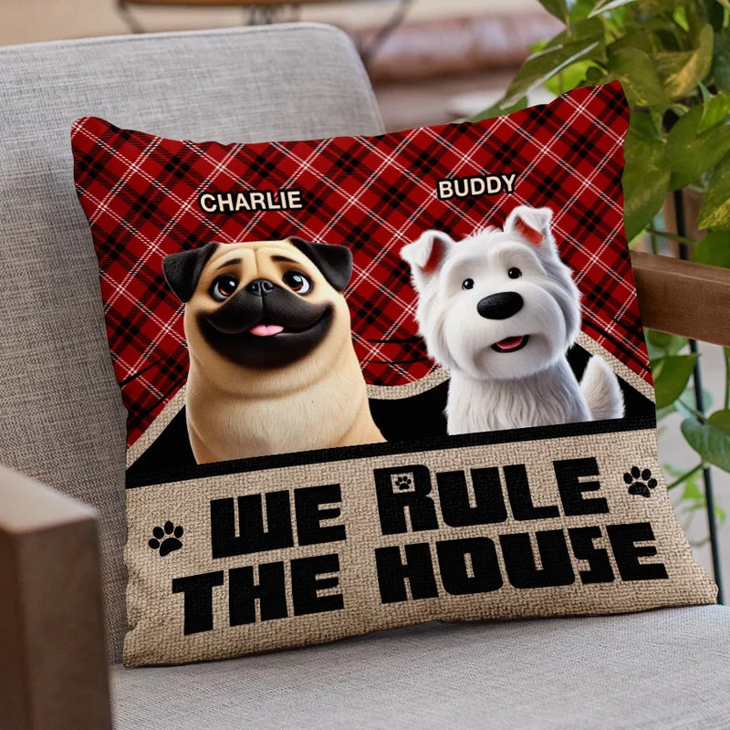This Home Is Run By Paws And Wagging Tails - Dog Personalized Custom Pillow - Gift For Pet Owners, Pet Lovers