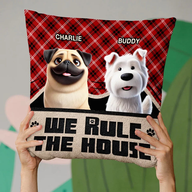 This Home Is Run By Paws And Wagging Tails - Dog Personalized Custom Pillow - Gift For Pet Owners, Pet Lovers