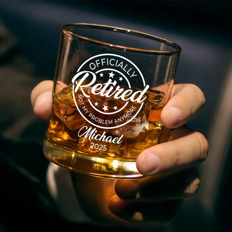 Not My Problem Anymore - Coworker Personalized Custom Whiskey Glass - Appreciation, Retirement Gift For Coworkers, Work Friends, Colleagues