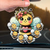 Like A Bee, Grandma Fills Our Lives With Sweetness - Family Personalized Custom Car Ornament - Acrylic Custom Shaped - Gift For Mom, Grandma