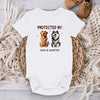 Protected By Paws And A Wagging Tail - Dog Personalized Custom Baby Onesie - Baby Shower Gift, Gift For Pet Owners, Pet Lovers