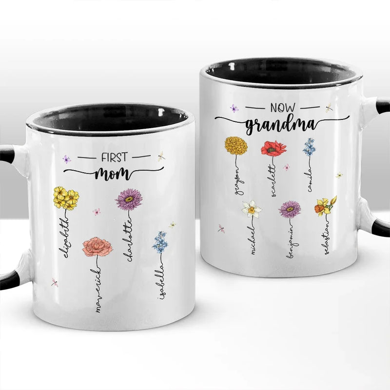 We Are Born Of Love, Love Is Our Mum - Family Personalized Custom Accent Mug - Mother's Day, Gift For Mom, Grandma