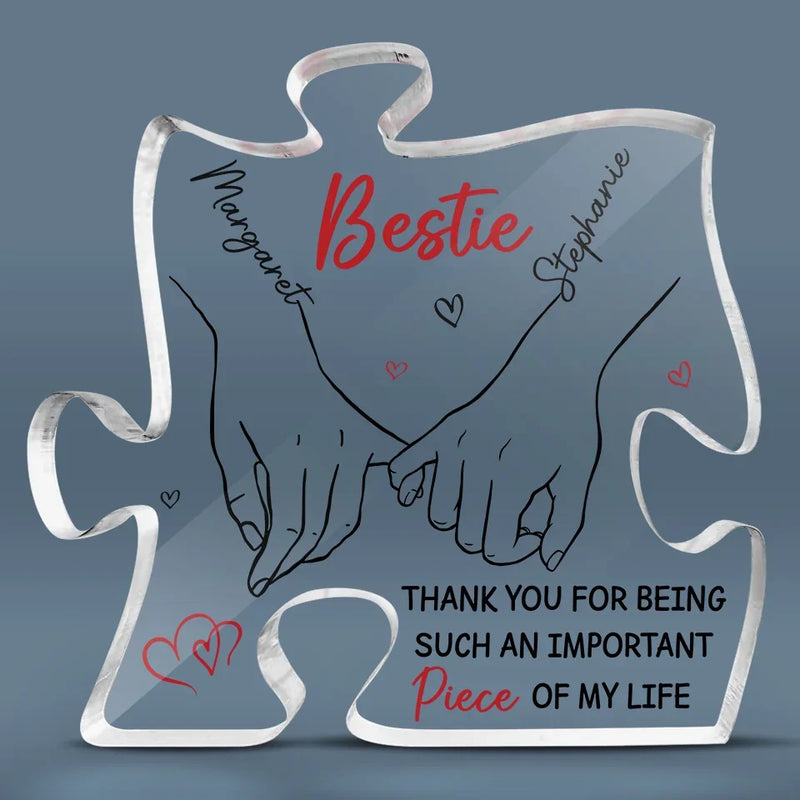 No One Could Ever Replace You - Bestie Personalized Custom Puzzle Shaped Acrylic Plaque - Gift For Best Friends, BFF, Sisters