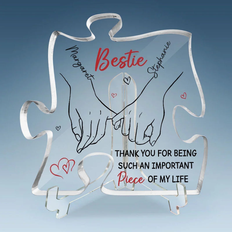 No One Could Ever Replace You - Bestie Personalized Custom Puzzle Shaped Acrylic Plaque - Gift For Best Friends, BFF, Sisters