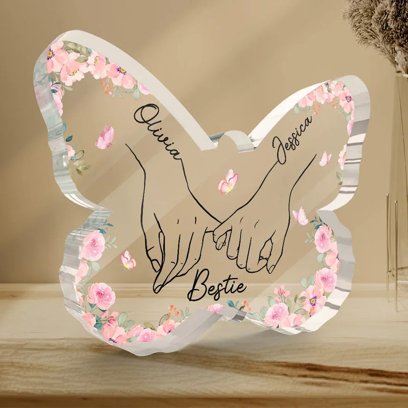 Best Friend Is Hard To Find - Bestie Personalized Custom Butterfly Shaped Acrylic Plaque - Gift For Best Friends, BFF, Sisters