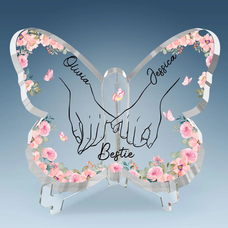 Best Friend Is Hard To Find - Bestie Personalized Custom Butterfly Shaped Acrylic Plaque - Gift For Best Friends, BFF, Sisters