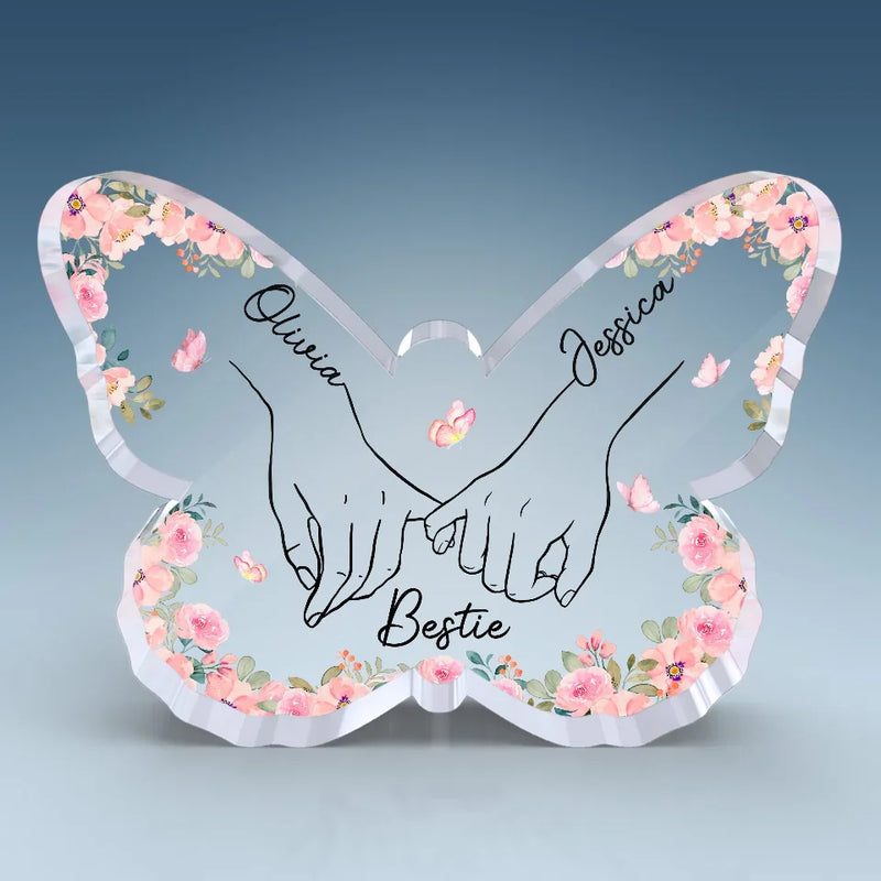 Best Friend Is Hard To Find - Bestie Personalized Custom Butterfly Shaped Acrylic Plaque - Gift For Best Friends, BFF, Sisters