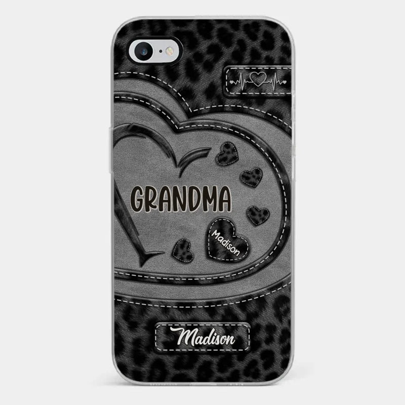 Grandma’s Love Makes Life Sweeter - Family Personalized Custom Clear Phone Case - Gift For Mom, Grandma