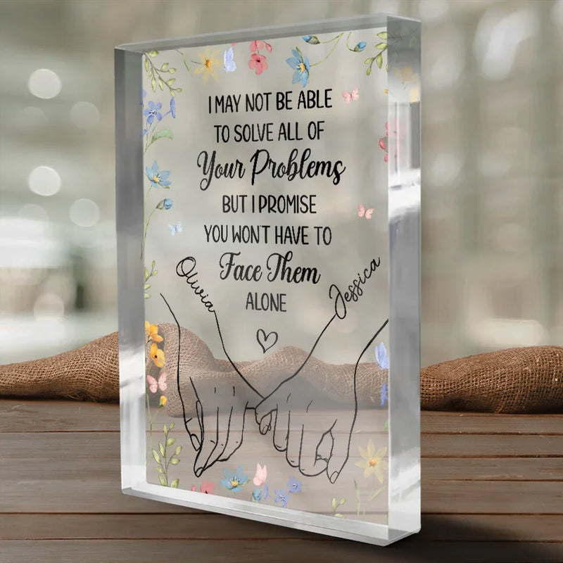 We’re Always Stronger Together - Bestie Personalized Custom Rectangle Shaped Acrylic Plaque - Gift For Best Friends, BFF, Sisters