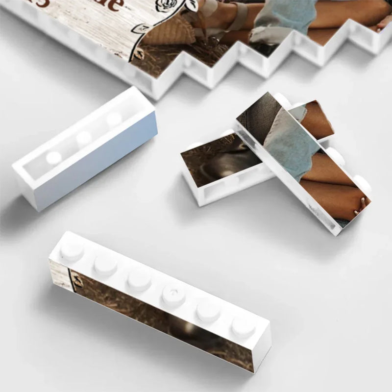 Custom Photo You Complete Μe - Couple Personalized Custom Horizontal Rectangle Shaped Building Brick Blocks - Gift For Husband Wife, Anniversary