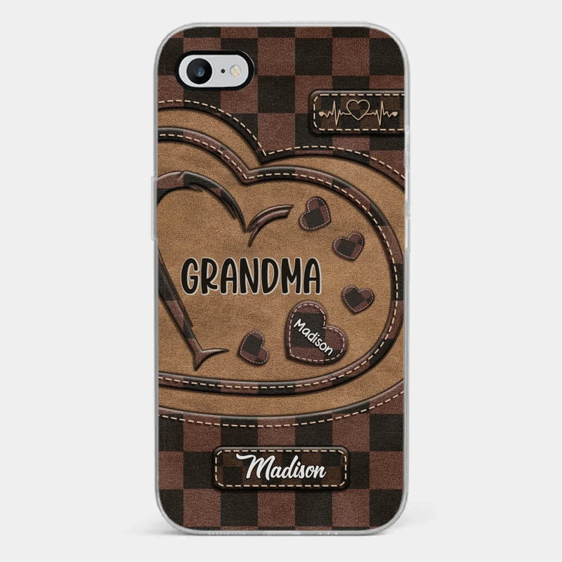 Grandma’s Love Is The Heart Of Our Family - Family Personalized Custom Clear Phone Case - Gift For Mom, Grandma