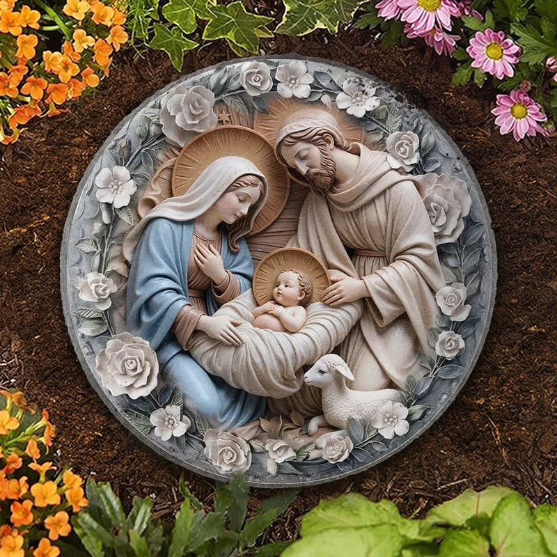 A Touching Way To Honor Family And Their Beliefs - Family Personalized Custom 3D Effect Printed Round Shaped Stone With Stand - Gift For Family Members