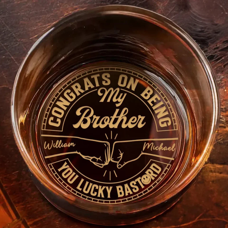 The Best Place To Be Is In The Hands Of Family - Family Personalized Custom Whiskey Glass - Gift For Family Members