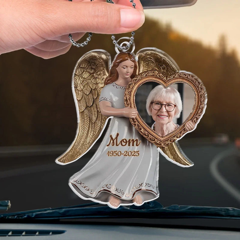 Custom Photo Remembering Is A Way To Keep Love Alive - Memorial Personalized Custom Car Ornament - Acrylic Custom Shaped - Sympathy Gift For Family Members