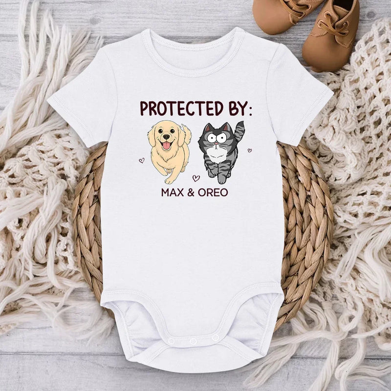 Unconditional Love In A Furry Package - Dog & Cat Personalized Custom Baby Onesie - Baby Shower Gift, Gift For Pet Owners, Pet Lovers