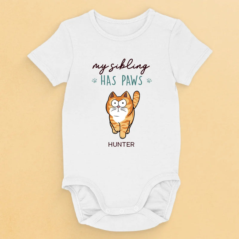 My Siblings Have Paws - Dog & Cat Personalized Custom Baby Onesie - Baby Shower Gift, Gift For Pet Owners, Pet Lovers