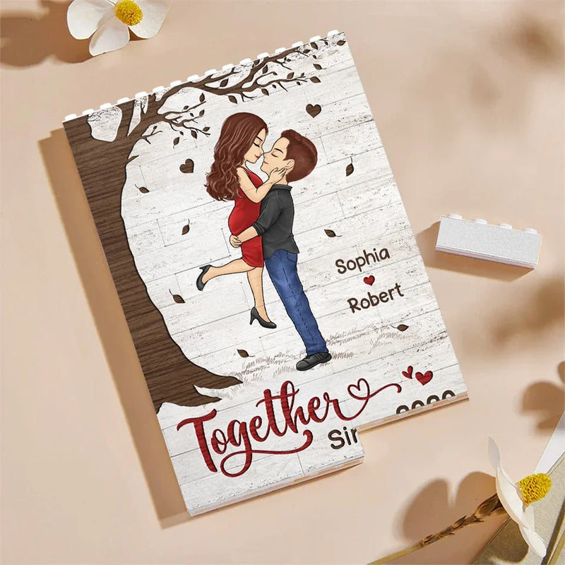 Love Is The Greatest Adventure - Couple Personalized Custom Vertical Rectangle Shaped Building Brick Blocks - Gift For Husband Wife, Anniversary