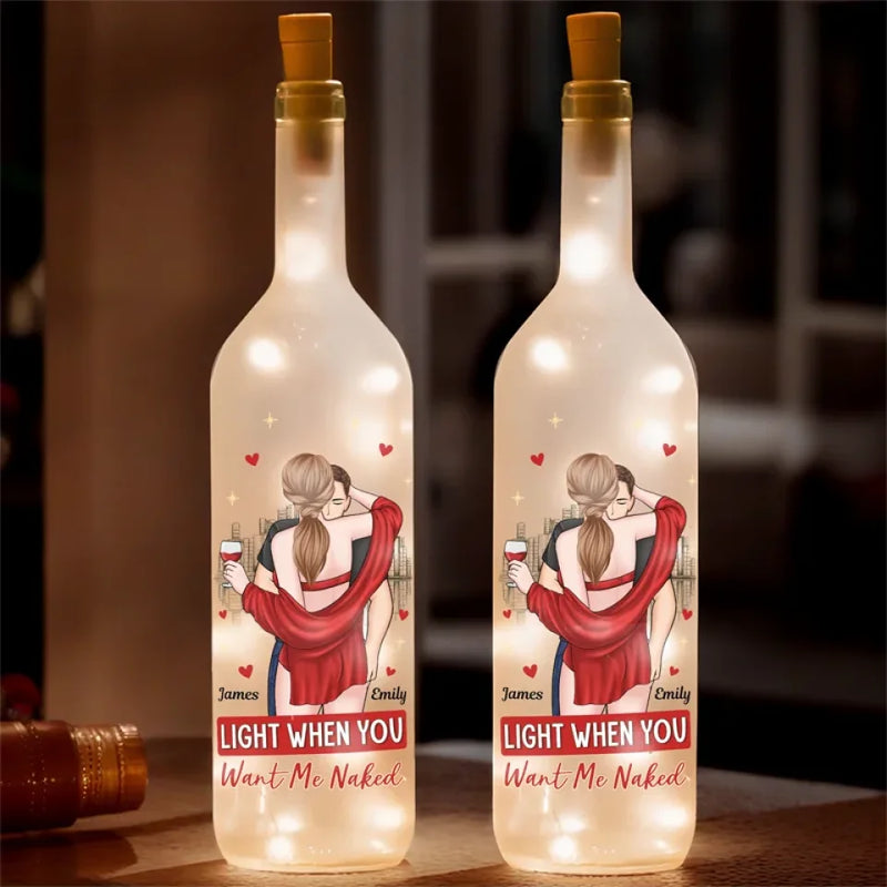 You Make My Heart Smile - Couple Personalized Custom Bottle Lamp - Gift For Husband Wife, Anniversary