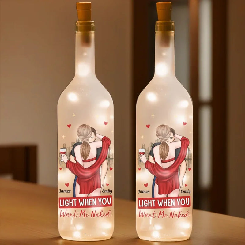 You Make My Heart Smile - Couple Personalized Custom Bottle Lamp - Gift For Husband Wife, Anniversary