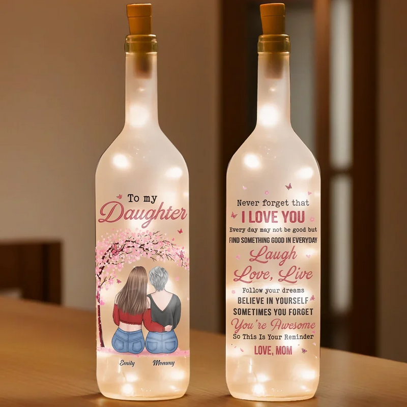 You Are My Shining Star, And I’m Endlessly Proud Of You - Family Personalized Custom Bottle Lamp - Gift For Mom, Daughter