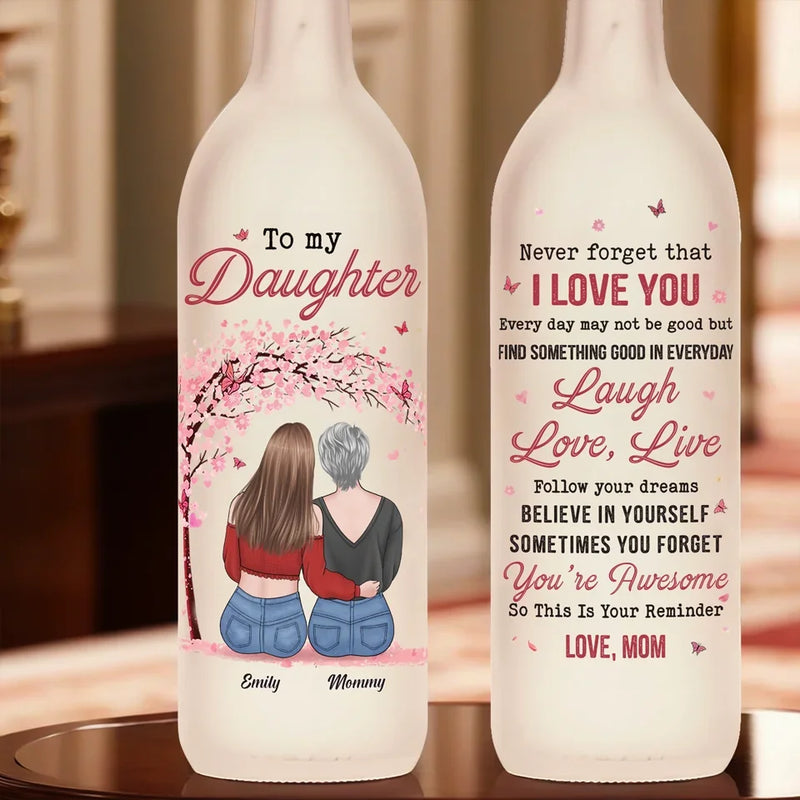 You Are My Shining Star, And I’m Endlessly Proud Of You - Family Personalized Custom Bottle Lamp - Gift For Mom, Daughter