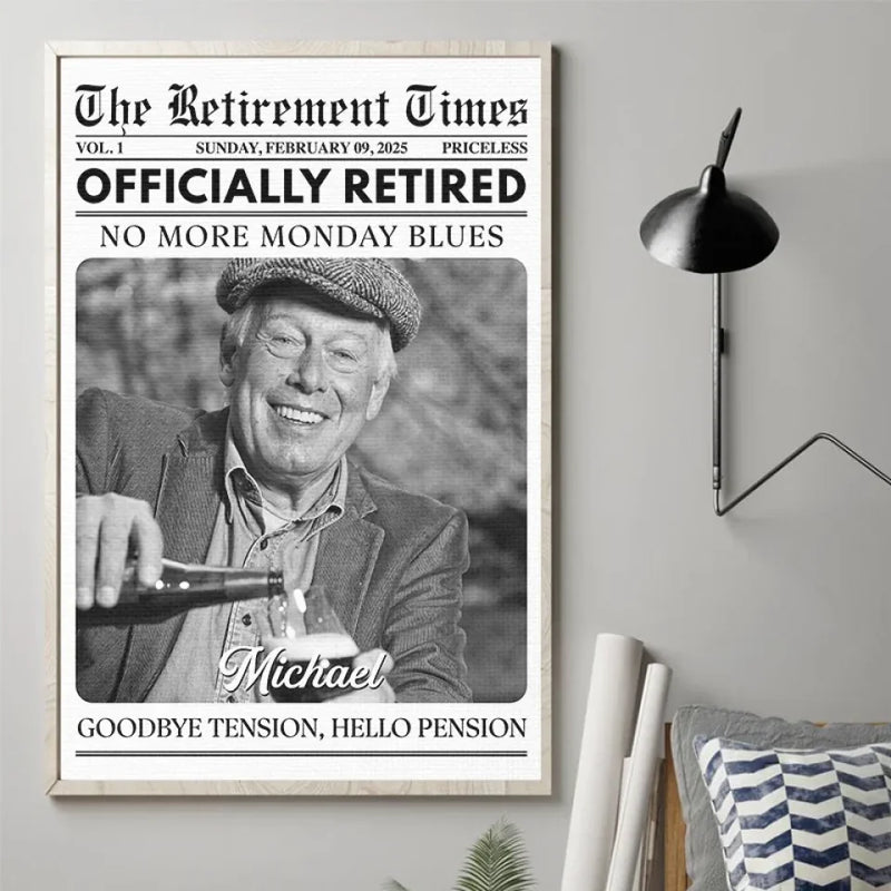 Custom Photo No More Monday Blues - Personalized Custom Vertical Poster - Appreciation, Retirement Gift For Coworkers, Work Friends, Colleagues, Family Members
