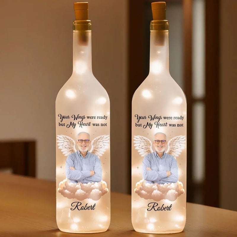 Custom Photo Love Never Ends It Just Changes Form - Memorial Personalized Custom Bottle Lamp - Sympathy Gift For Family Members