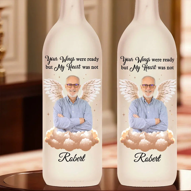 Custom Photo Love Never Ends It Just Changes Form - Memorial Personalized Custom Bottle Lamp - Sympathy Gift For Family Members