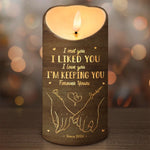 You're My Happy Place - Couple Personalized Custom LED Candle - Gift For Husband, Wife, Couple