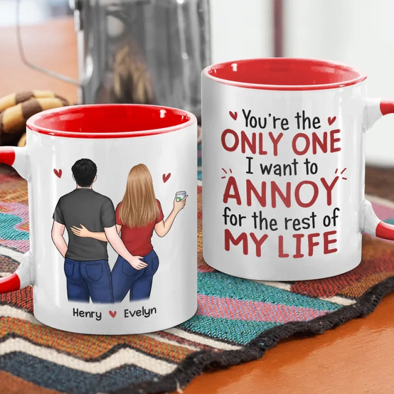 My Ride Or Die - Couple Personalized Custom Accent Mug - Gift For Husband Wife, Anniversary