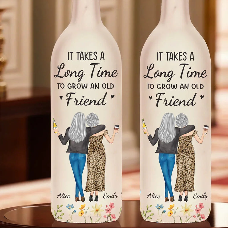 We Stick Together Like Glue - Bestie Personalized Custom Bottle Lamp - Gift For Best Friends, BFF, Sisters
