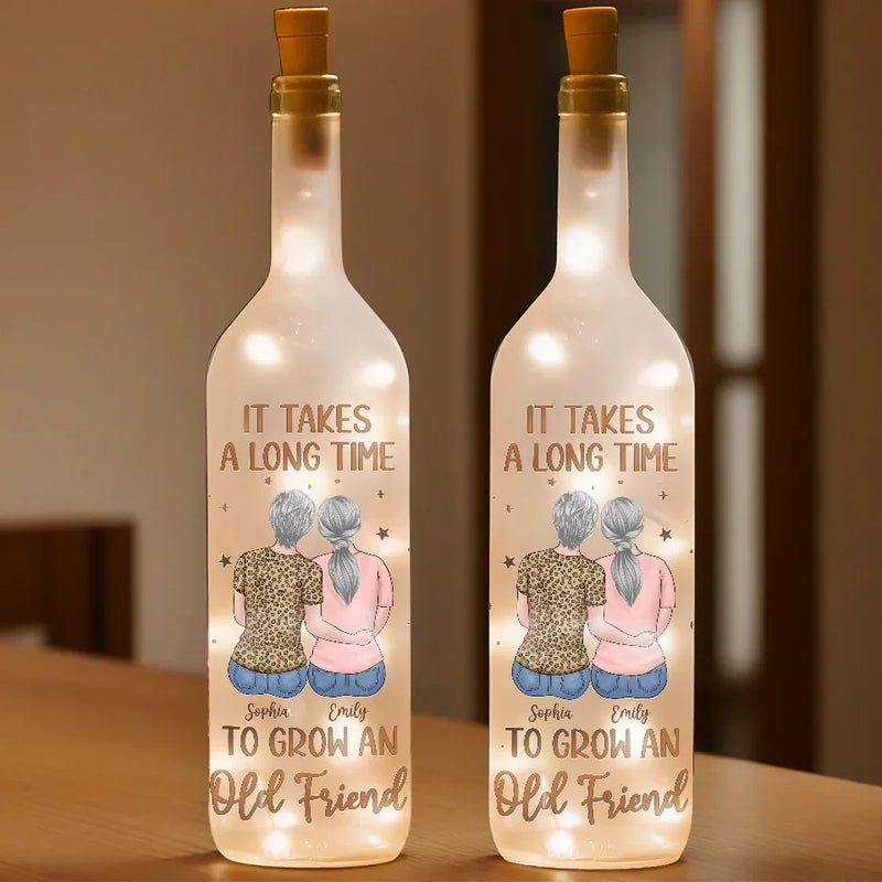 Side By Side, Through Thick And Thin - Bestie Personalized Custom Bottle Lamp - Gift For Best Friends, BFF, Sisters