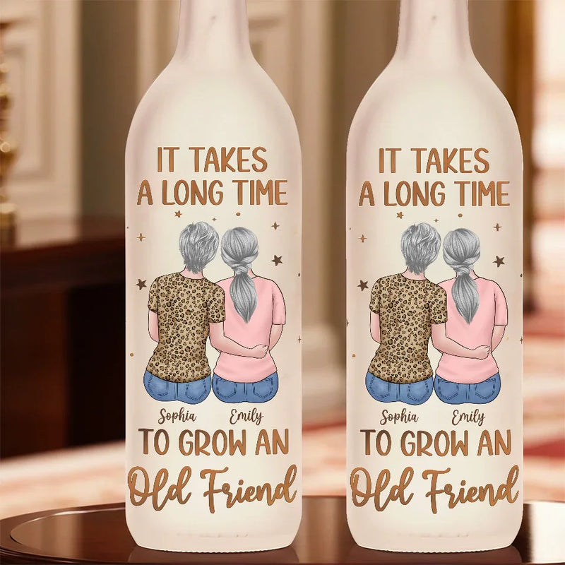 Side By Side, Through Thick And Thin - Bestie Personalized Custom Bottle Lamp - Gift For Best Friends, BFF, Sisters