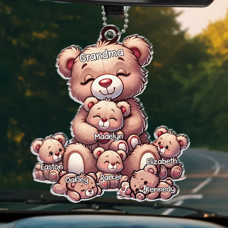 Wisdom, Warmth, And Love - Family Personalized Custom Car Ornament - Acrylic Custom Shaped - Gift For Mom, Grandma