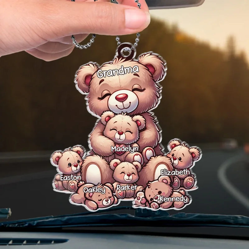 Wisdom, Warmth, And Love - Family Personalized Custom Car Ornament - Acrylic Custom Shaped - Gift For Mom, Grandma