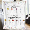 First Mom Now Grandma - Family Personalized Custom Blanket - Gift For Mom, Grandma