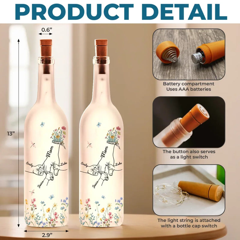 Your Hugs Are The Best Medicine - Family Personalized Custom Bottle Lamp - Gift For Mom, Grandma