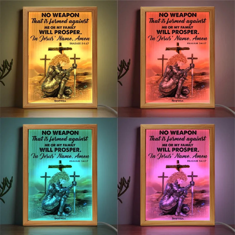 Isaiah 54 17 - Family Personalized Custom Frame Light Box - Gift For Yourself, Best Friends, Siblings, Family Members