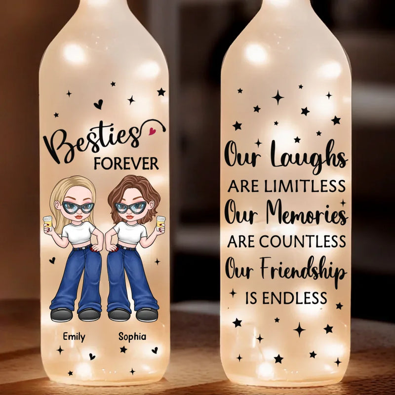Two Souls, One Unbreakable Bond - Bestie Personalized Custom Bottle Lamp - Gift For Best Friends, BFF, Sisters