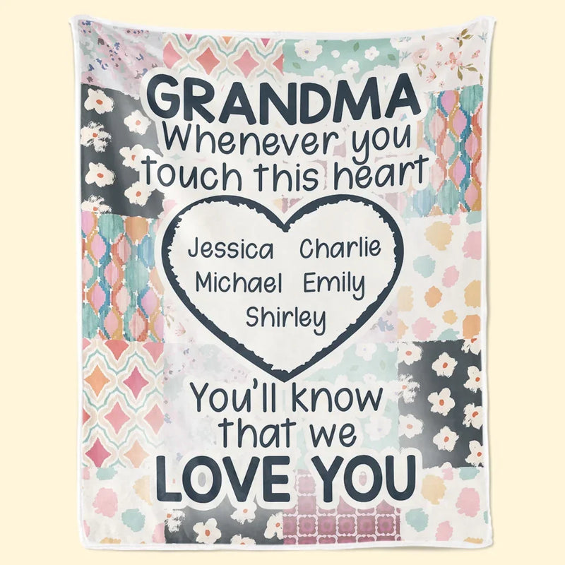 Grandma’s Love Is The Light That Never Fades - Family Personalized Custom Blanket - Gift For Mom, Grandma