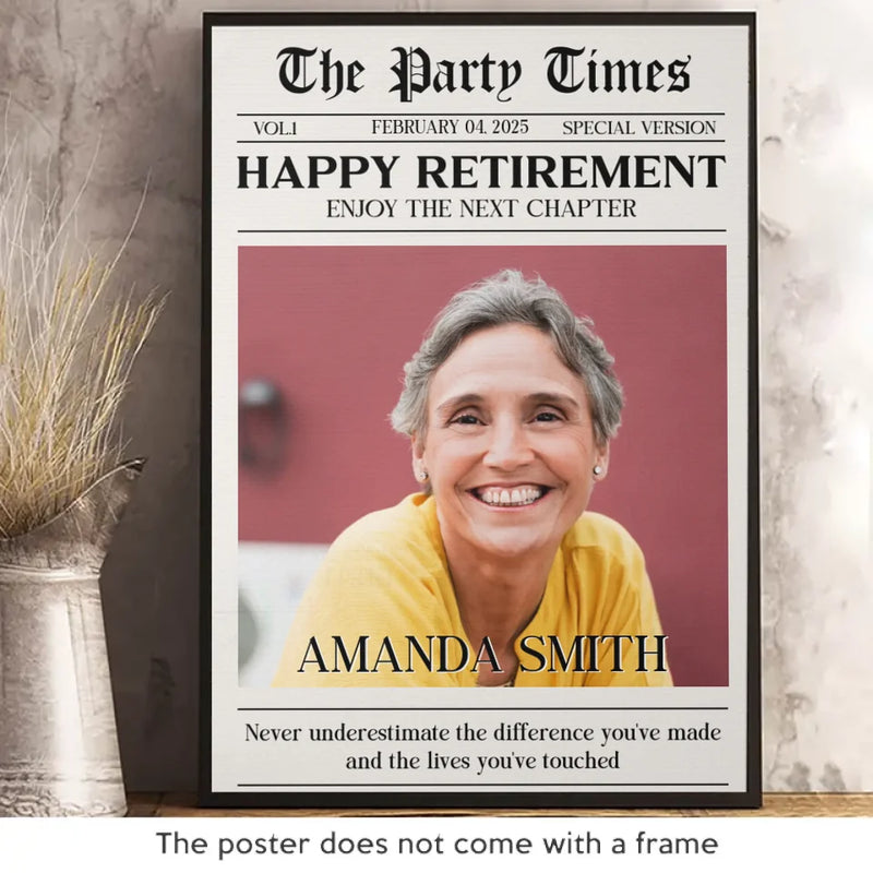 Custom Photo Enjoy The Next Chapter In Life - Personalized Custom Vertical Poster - Appreciation, Retirement Gift For Coworkers, Work Friends, Colleagues, Family Members
