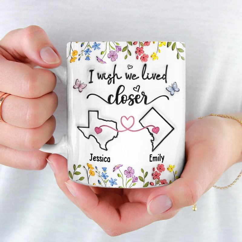 Long Distance Real Friendship Transcends Time And Space - Bestie Personalized Custom 3D Inflated Effect Printed Mug - Gift For Best Friends, BFF, Sisters