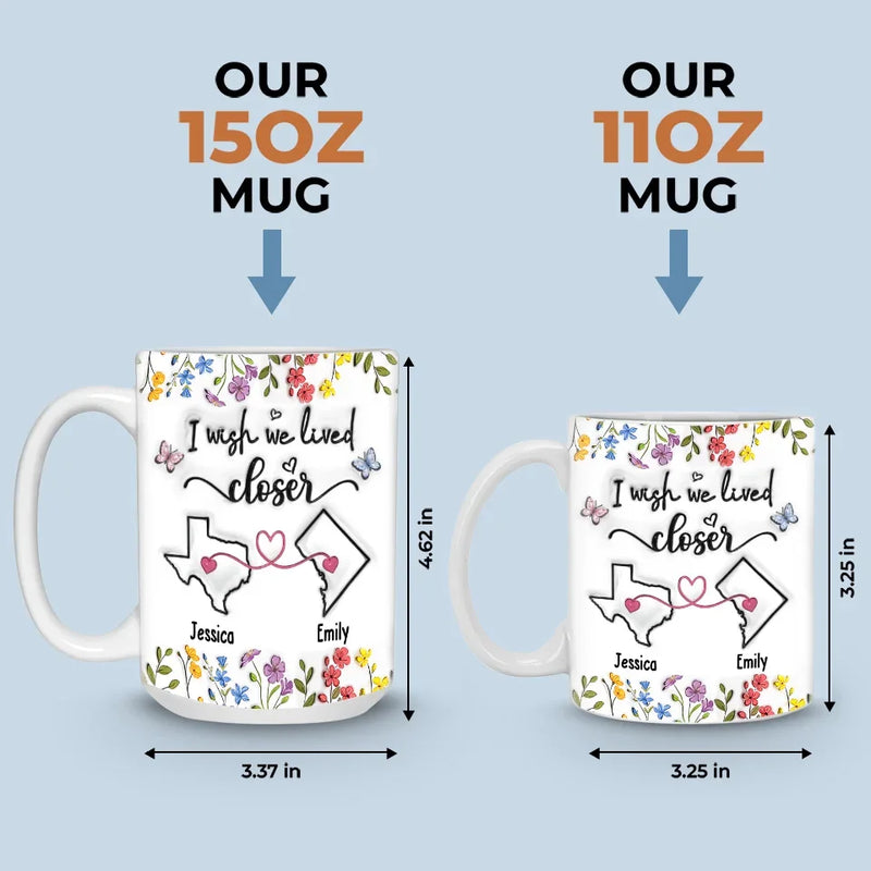 Long Distance Real Friendship Transcends Time And Space - Bestie Personalized Custom 3D Inflated Effect Printed Mug - Gift For Best Friends, BFF, Sisters