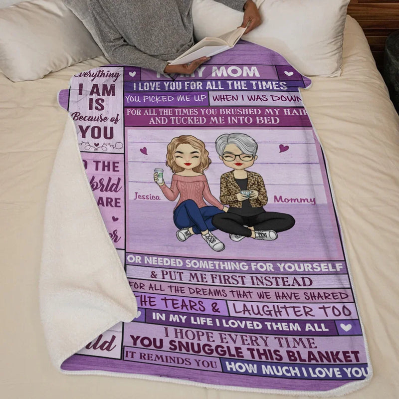 To Me, You're The World - Family Personalized Custom Blanket - Mother's Day, Gift For Mom, Grandma