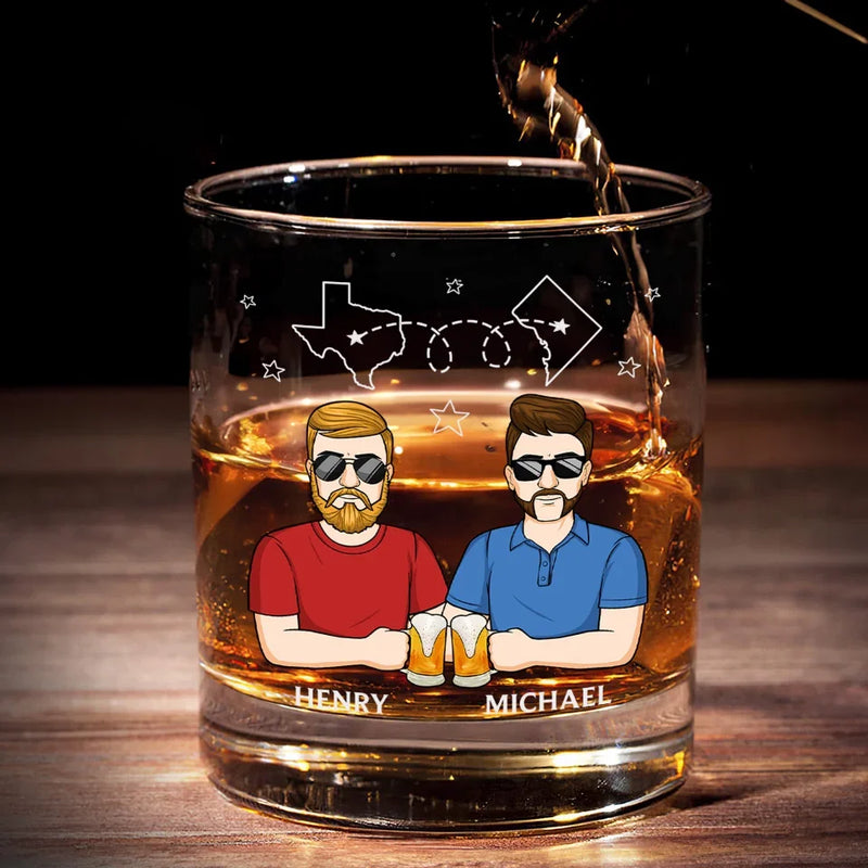 Together In Spirit, Even If We're Apart - Family Personalized Custom Whiskey Glass - Gift For Family Members